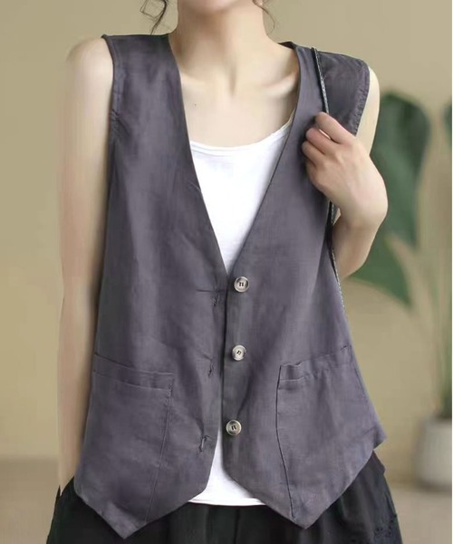 BLANC FICELLE（ブランフィセル）の「薄手 ボタン ジレ（ベスト）」 - WEAR