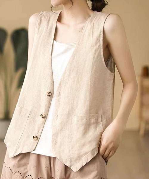 BLANC FICELLE（ブランフィセル）の「薄手 ボタン ジレ（ベスト）」 - WEAR