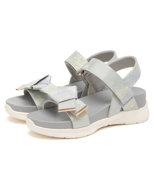 JELLY BEANS（ジェリービーンズ）の「【厚底】【スポサン】ダブルベルト2WAYリボンスポーツサンダル(215-53159)JELLY BEANS(ジェリービーンズ)（サンダル・レディース・ブラック/アイボリー/マルチ・S/M/L）」の6枚目の写真