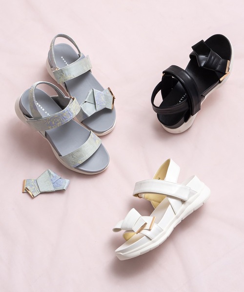 JELLY BEANS（ジェリービーンズ）の「【厚底】【スポサン】ダブルベルト2WAYリボンスポーツサンダル(215-53159)JELLY BEANS(ジェリービーンズ)（サンダル・レディース・ブラック/アイボリー/マルチ・S/M/L）」の12枚目の写真