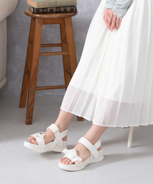 JELLY BEANS（ジェリービーンズ）の「【厚底】【スポサン】ダブルベルト2WAYリボンスポーツサンダル(215-53159)JELLY BEANS(ジェリービーンズ)（サンダル・レディース・ブラック/アイボリー/マルチ・S/M/L）」の19枚目の写真