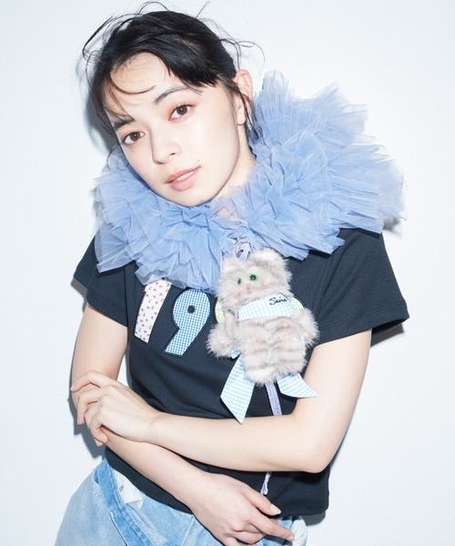 FURFUR（ファーファー）の「【上國料萌衣コラボ】1999アップリケTシャツ（Tシャツ/カットソー・レディース・ホワイト/ブラック/ピンク・FREE）」の3枚目の写真