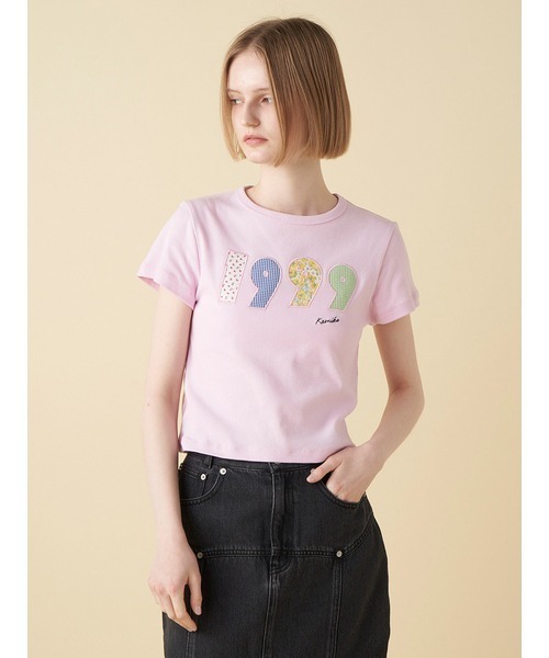 tシャツ 「上國料萌衣コラボ」1999アップリケTシャツ レディース 上國料萌衣コラボ】1999アップリケTシャツ(Tシャツ)｜トップス