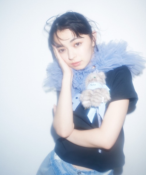 FURFUR（ファーファー）の「【上國料萌衣コラボ】1999アップリケTシャツ（Tシャツ/カットソー・レディース・ホワイト/ブラック/ピンク・FREE）」の6枚目の写真