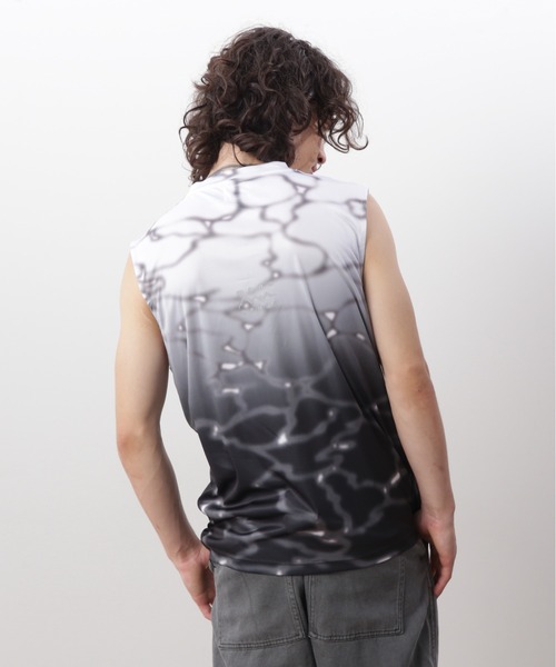 MANASTASH(マナスタッシュ)の「MANASTASH/マナスタッシュ/LITHIUM TIE DYE SLEEVELESS TOP(Tシャツ/カットソー・メンズ・ブラック/パープル/グリーン・S/M/L/XL)」の5枚目の写真
