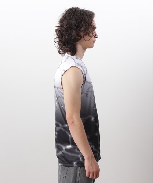 MANASTASH(マナスタッシュ)の「MANASTASH/マナスタッシュ/LITHIUM TIE DYE SLEEVELESS TOP(Tシャツ/カットソー・メンズ・ブラック/パープル/グリーン・S/M/L/XL)」の6枚目の写真