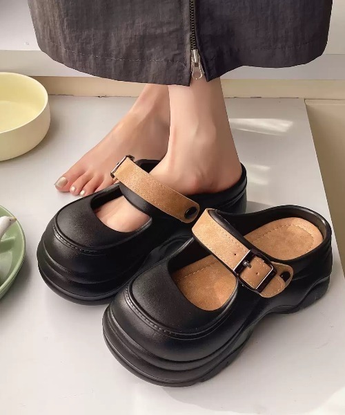 Teem Store（チームストア）の「ボリュームソールストラップ 厚底EVAサンダル（サンダル・レディース・ホワイト/ブラック/ベージュ/ホワイト系・S/M/L）」の19枚目の写真