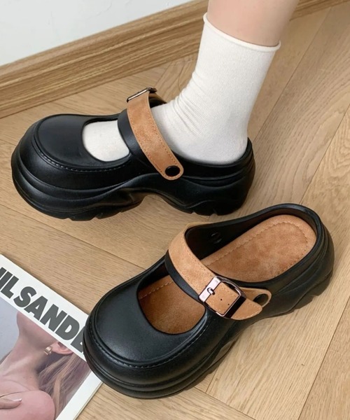 Teem Store（チームストア）の「ボリュームソールストラップ 厚底EVAサンダル（サンダル・レディース・ホワイト/ブラック/ベージュ/ホワイト系・S/M/L）」の20枚目の写真