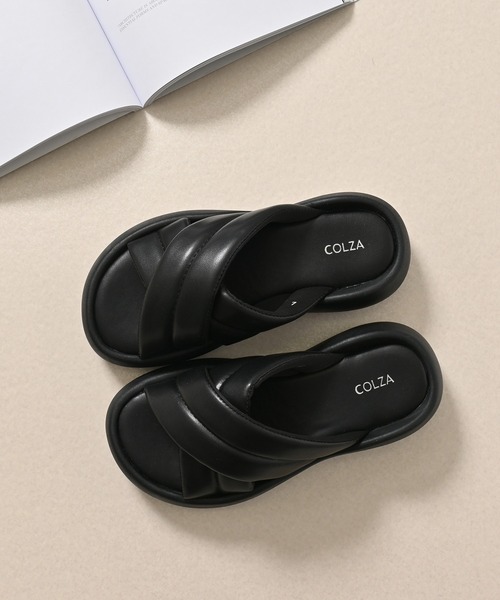 Honeys（ハニーズ）の「パデッドサンダル（サンダル・レディース・アイボリー/ブラック/シルバー・L/LL/M/S）」の3枚目の写真