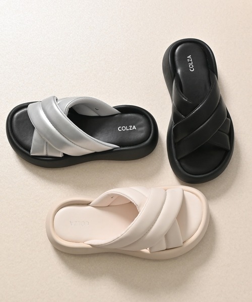 Honeys（ハニーズ）の「パデッドサンダル（サンダル・レディース・アイボリー/ブラック/シルバー・L/LL/M/S）」の10枚目の写真