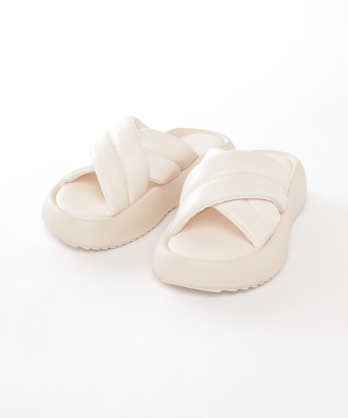 Honeys（ハニーズ）の「パデッドサンダル（サンダル・レディース・アイボリー/ブラック/シルバー・L/LL/M/S）」の11枚目の写真