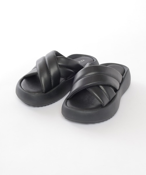 Honeys（ハニーズ）の「パデッドサンダル（サンダル・レディース・アイボリー/ブラック/シルバー・L/LL/M/S）」の14枚目の写真