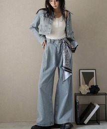 Ulysses（ユリシス）の「【セットアップ】デニムジャケット&デニムパンツ スカーフ付き（デニムパンツ）」