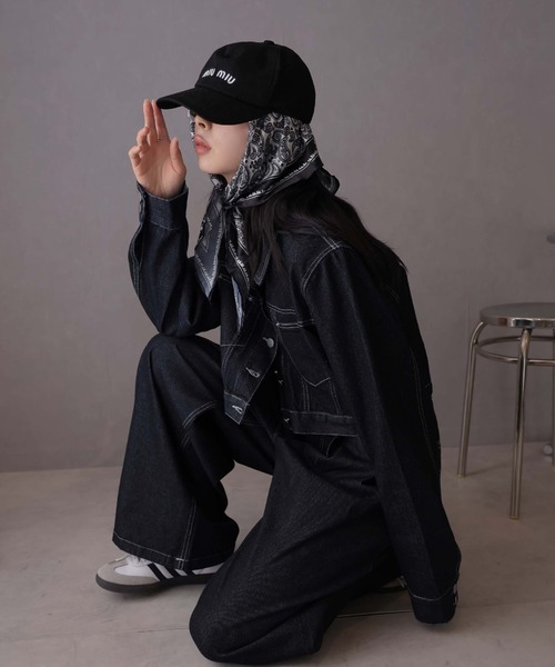 Ulysses（ユリシス）の「【セットアップ】デニムジャケット&デニムパンツ スカーフ付き（デニムパンツ・レディース・ネイビー/ライトブルー/ブラウン・M/S）」の12枚目の写真