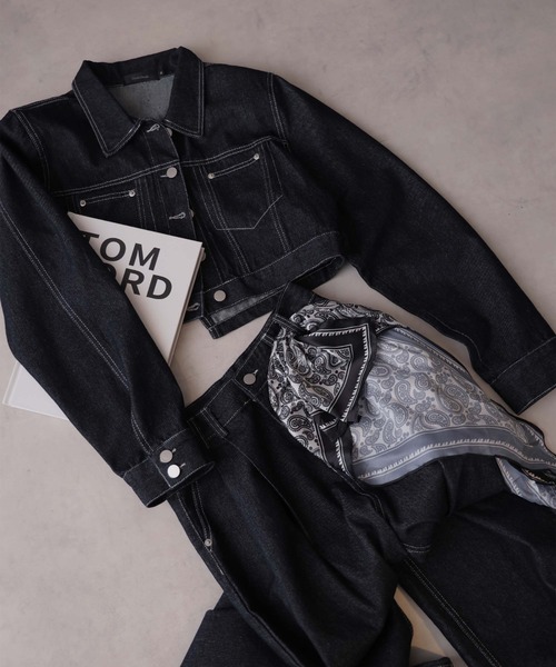 Ulysses（ユリシス）の「【セットアップ】デニムジャケット&デニムパンツ スカーフ付き（デニムパンツ・レディース・ネイビー/ライトブルー/ブラウン・M/S）」の18枚目の写真