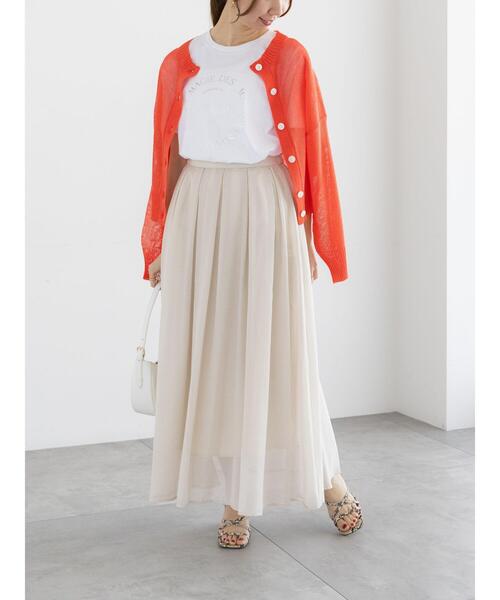 Te chichi（テチチ）の「ペーパータッチヤーン2WAYメッシュニット（カーディガン/ボレロ・レディース・ピンク/オフホワイト/チャコールグレー・F）」の21枚目の写真