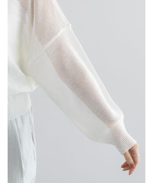 Te chichi（テチチ）の「ペーパータッチヤーン2WAYメッシュニット（カーディガン/ボレロ・レディース・ピンク/オフホワイト/チャコールグレー・F）」の19枚目の写真