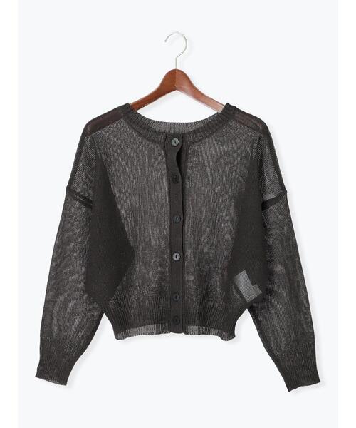 Te chichi（テチチ）の「ペーパータッチヤーン2WAYメッシュニット（カーディガン/ボレロ・レディース・ピンク/オフホワイト/チャコールグレー・F）」の9枚目の写真