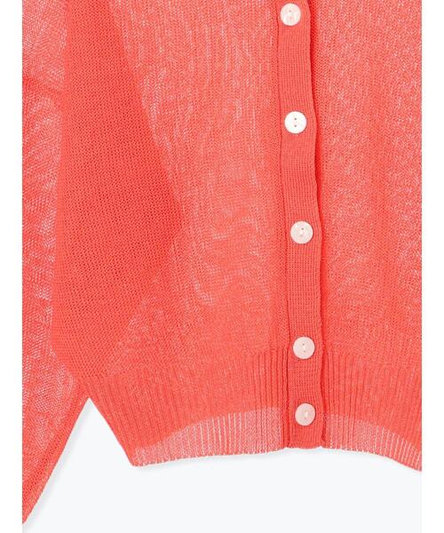 Te chichi（テチチ）の「ペーパータッチヤーン2WAYメッシュニット（カーディガン/ボレロ・レディース・ピンク/オフホワイト/チャコールグレー・F）」の4枚目の写真