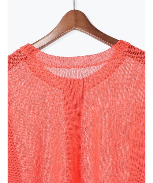 Te chichi（テチチ）の「ペーパータッチヤーン2WAYメッシュニット（カーディガン/ボレロ・レディース・ピンク/オフホワイト/チャコールグレー・F）」の5枚目の写真