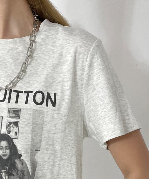 non-hedge(ノンヘッジ)の「転写プリントTシャツ(Tシャツ/カットソー・レディース・ブラック/グレー/オフホワイト/オートミール・FREE)」の11枚目の写真
