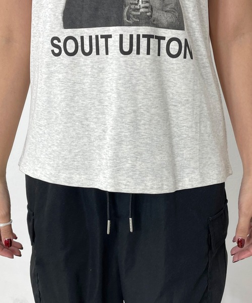 non-hedge(ノンヘッジ)の「転写プリントTシャツ(Tシャツ/カットソー・レディース・ブラック/グレー/オフホワイト/オートミール・FREE)」の12枚目の写真