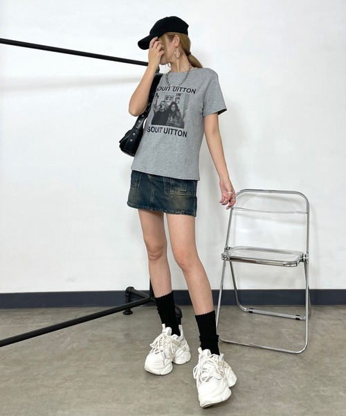 non-hedge(ノンヘッジ)の「転写プリントTシャツ(Tシャツ/カットソー・レディース・ブラック/グレー/オフホワイト/オートミール・FREE)」の13枚目の写真