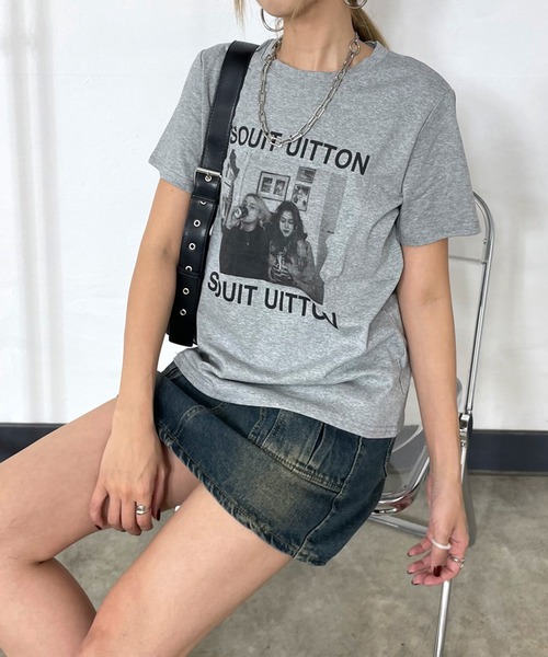 non-hedge(ノンヘッジ)の「転写プリントTシャツ(Tシャツ/カットソー・レディース・ブラック/グレー/オフホワイト/オートミール・FREE)」の14枚目の写真