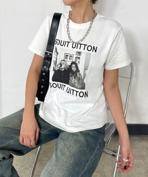 non-hedge(ノンヘッジ)の「転写プリントTシャツ(Tシャツ/カットソー・レディース・ブラック/グレー/オフホワイト/オートミール・FREE)」の17枚目の写真