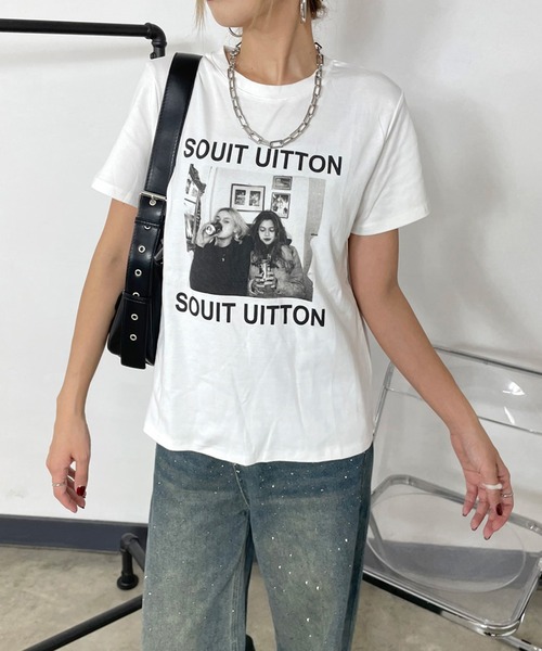 non-hedge(ノンヘッジ)の「転写プリントTシャツ(Tシャツ/カットソー・レディース・ブラック/グレー/オフホワイト/オートミール・FREE)」の18枚目の写真