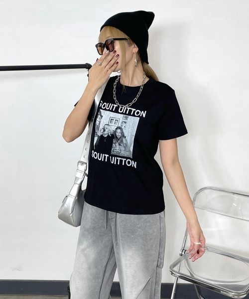 non-hedge(ノンヘッジ)の「転写プリントTシャツ(Tシャツ/カットソー・レディース・ブラック/グレー/オフホワイト/オートミール・FREE)」の20枚目の写真