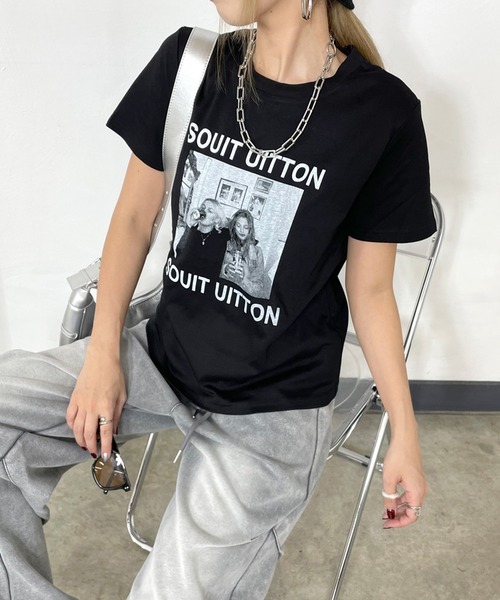 non-hedge(ノンヘッジ)の「転写プリントTシャツ(Tシャツ/カットソー・レディース・ブラック/グレー/オフホワイト/オートミール・FREE)」の21枚目の写真