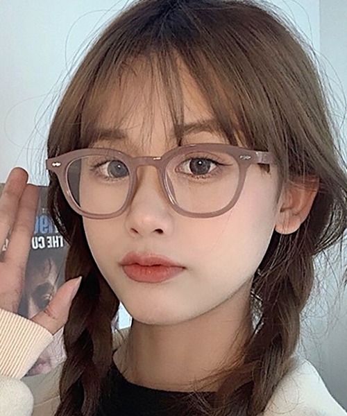 Bifrost（ビフレスト）の「ウェリントン クリアレンズファッションメガネ 伊達めがね（メガネ・レディース・ブラック/モカ/ブラウン/アイボリー・FREE）」の4枚目の写真