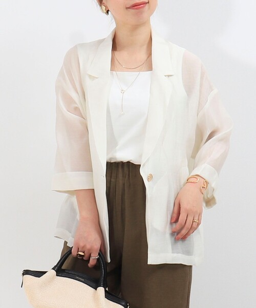 極美品✨SAVIRE ROW 毛 絹 麻 カシミヤ 四者混 テーラードジャケット 110052807JK0705005?$VS_1500$