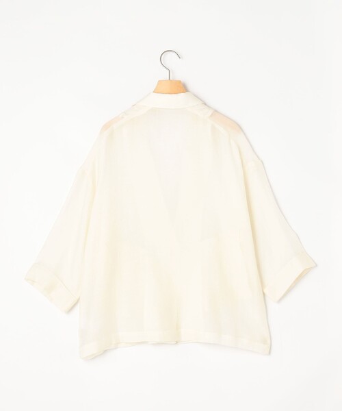 MICO COULIER（ミコクリエ）の「光沢エアリーテーラードジャケット七分袖（テーラードジャケット・レディース・キナリ/ベージュ/ブラック・38）」の17枚目の写真