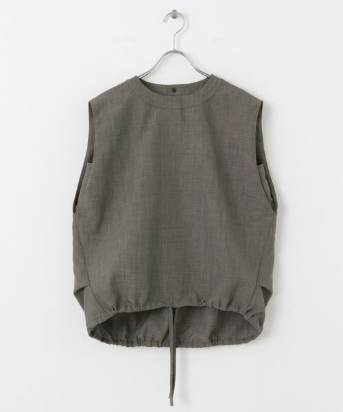 EKAL（エカル）の「『UR TECH DRYLUXE』『吸水速乾/UVカット』ハイツイストフレンチスリーブブラウス（シャツ/ブラウス・レディース・チャコールグレー/モカ/ネイビー・ONE）」の21枚目の写真