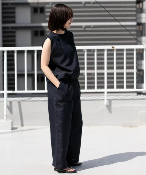 EKAL（エカル）の「『UR TECH DRYLUXE』『吸水速乾/UVカット』ハイツイストフレンチスリーブブラウス（シャツ/ブラウス・レディース・チャコールグレー/モカ/ネイビー・ONE）」の9枚目の写真