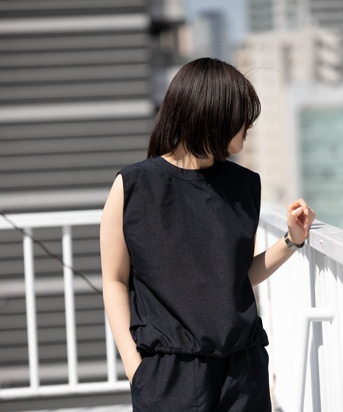 ブラウス シャツ 「UR TECH DRYLUXE」「吸水速乾/UVカット」ハイツイストフレンチスリーブブラウス レディース EKAL ブラウス シャツ 「UR TECH DRYLUXE」「吸水速乾/UVカット
