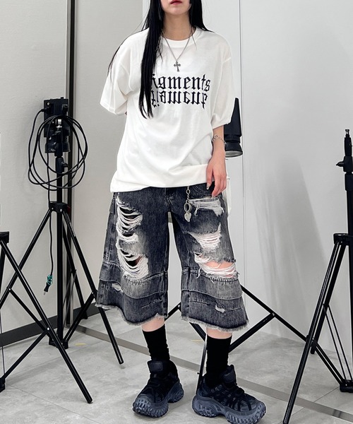 Figments（フィグメンツ）の「ミラーロゴビッグＴ（Tシャツ/カットソー・レディース・レッド/ホワイト・FREE）」の5枚目の写真