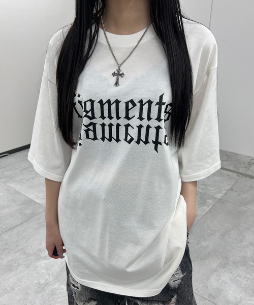 Figments（フィグメンツ）の「ミラーロゴビッグＴ（Tシャツ/カットソー・レディース・レッド/ホワイト・FREE）」の4枚目の写真