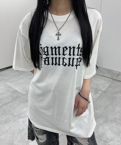 Figments（フィグメンツ）の「ミラーロゴビッグＴ（Tシャツ/カットソー・レディース・レッド/ホワイト・FREE）」の3枚目の写真