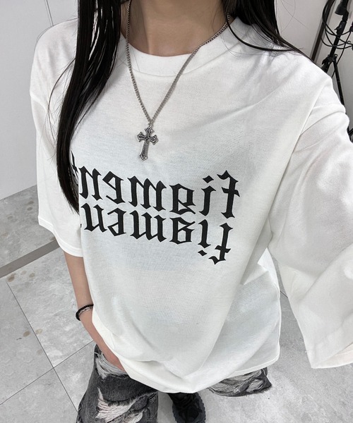 Figments（フィグメンツ）の「ミラーロゴビッグＴ（Tシャツ/カットソー・レディース・レッド/ホワイト・FREE）」の18枚目の写真