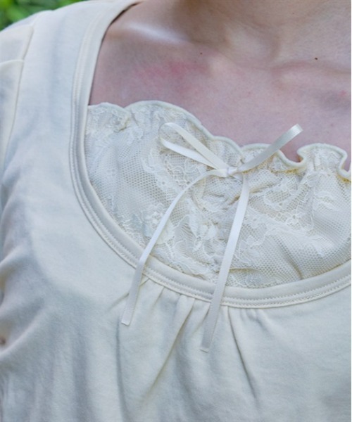 axes femme(アクシーズファム)の「ドロストレイヤード風トップス(Tシャツ/カットソー・レディース・ブラック/キナリ/チャコール・FREE)」の8枚目の写真