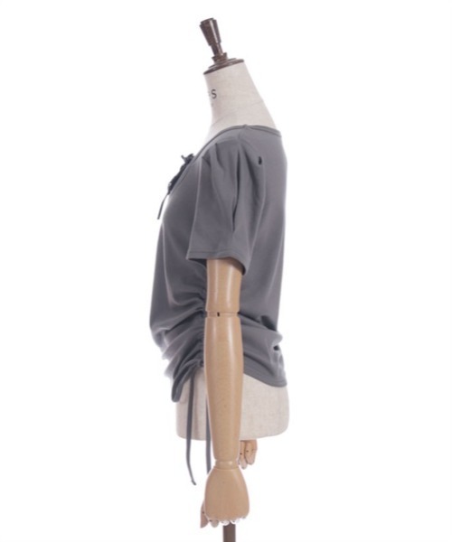 axes femme(アクシーズファム)の「ドロストレイヤード風トップス(Tシャツ/カットソー・レディース・ブラック/キナリ/チャコール・FREE)」の18枚目の写真