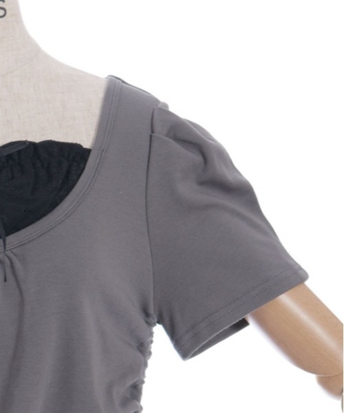 axes femme(アクシーズファム)の「ドロストレイヤード風トップス(Tシャツ/カットソー・レディース・ブラック/キナリ/チャコール・FREE)」の12枚目の写真
