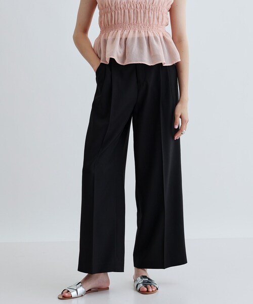 GALLEST(ギャレスト)の「モードストレートパンツ(その他パンツ・レディース・ベージュ/ブラック/チャコールグレー・38/36/40)」の1枚目の写真