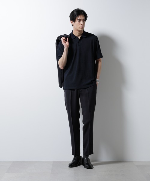 「Damerino」ヘリンボンポロシャツ／防シワ・吸水速乾・UVカット セール】｢Damerino｣ヘリンボンポロシャツ/防シワ・吸水速乾・UV
