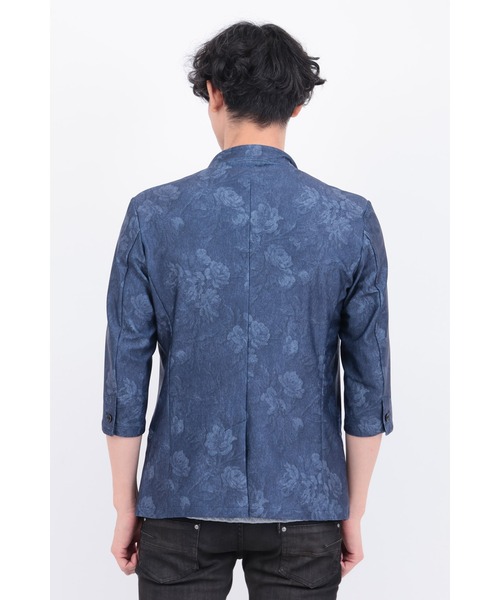 TORNADO MART（トルネードマート）の「HTﾌﾗﾜｰﾃﾞﾆﾑｶﾞﾗ7ﾌﾞｿﾃﾞｽﾀﾝﾄﾞJK（タンクトップ・メンズ・ネイビー/グレー系その他・LL/L/M）」の9枚目の写真