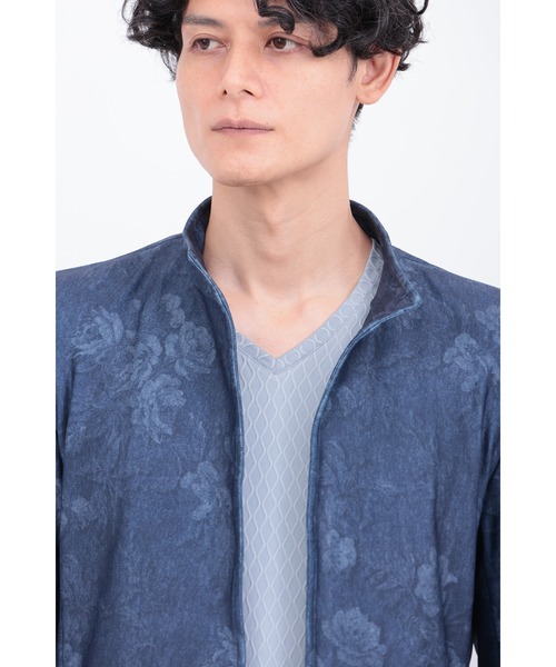 TORNADO MART（トルネードマート）の「HTﾌﾗﾜｰﾃﾞﾆﾑｶﾞﾗ7ﾌﾞｿﾃﾞｽﾀﾝﾄﾞJK（タンクトップ・メンズ・ネイビー/グレー系その他・LL/L/M）」の10枚目の写真