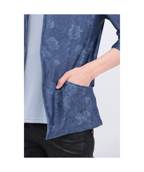 TORNADO MART（トルネードマート）の「HTﾌﾗﾜｰﾃﾞﾆﾑｶﾞﾗ7ﾌﾞｿﾃﾞｽﾀﾝﾄﾞJK（タンクトップ・メンズ・ネイビー/グレー系その他・LL/L/M）」の12枚目の写真